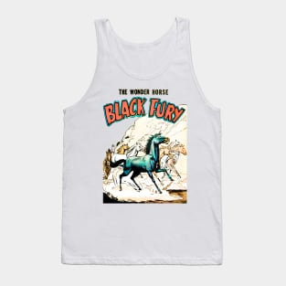 Running The Wonder Horse Black Fury Retro Comic Vintage Cover 1956 Tank Top